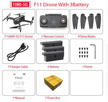 Load image into Gallery viewer, SJRC F11 PRO GPS Drone With Wifi FPV 1080P/2K HD Camera F11 Brushless Quadcopter 25 minutes Flight Time Foldable Dron Vs SG906