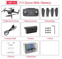 Load image into Gallery viewer, SJRC F11 PRO GPS Drone With Wifi FPV 1080P/2K HD Camera F11 Brushless Quadcopter 25 minutes Flight Time Foldable Dron Vs SG906