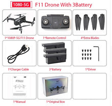 Load image into Gallery viewer, SJRC F11 PRO GPS Drone With Wifi FPV 1080P/2K HD Camera F11 Brushless Quadcopter 25 minutes Flight Time Foldable Dron Vs SG906