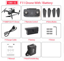 Load image into Gallery viewer, SJRC F11 PRO GPS Drone With Wifi FPV 1080P/2K HD Camera F11 Brushless Quadcopter 25 minutes Flight Time Foldable Dron Vs SG906