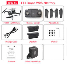 Load image into Gallery viewer, SJRC F11 PRO GPS Drone With Wifi FPV 1080P/2K HD Camera F11 Brushless Quadcopter 25 minutes Flight Time Foldable Dron Vs SG906