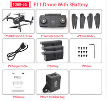 Load image into Gallery viewer, SJRC F11 PRO GPS Drone With Wifi FPV 1080P/2K HD Camera F11 Brushless Quadcopter 25 minutes Flight Time Foldable Dron Vs SG906