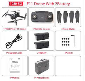 SJRC F11 PRO GPS Drone With Wifi FPV 1080P/2K HD Camera F11 Brushless Quadcopter 25 minutes Flight Time Foldable Dron Vs SG906