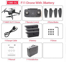 Load image into Gallery viewer, SJRC F11 PRO GPS Drone With Wifi FPV 1080P/2K HD Camera F11 Brushless Quadcopter 25 minutes Flight Time Foldable Dron Vs SG906