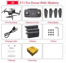 Load image into Gallery viewer, SJRC F11 PRO GPS Drone With Wifi FPV 1080P/2K HD Camera F11 Brushless Quadcopter 25 minutes Flight Time Foldable Dron Vs SG906