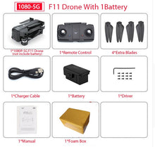 Load image into Gallery viewer, SJRC F11 PRO GPS Drone With Wifi FPV 1080P/2K HD Camera F11 Brushless Quadcopter 25 minutes Flight Time Foldable Dron Vs SG906