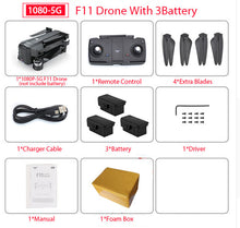 Load image into Gallery viewer, SJRC F11 PRO GPS Drone With Wifi FPV 1080P/2K HD Camera F11 Brushless Quadcopter 25 minutes Flight Time Foldable Dron Vs SG906