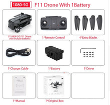 Load image into Gallery viewer, SJRC F11 PRO GPS Drone With Wifi FPV 1080P/2K HD Camera F11 Brushless Quadcopter 25 minutes Flight Time Foldable Dron Vs SG906