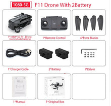 Load image into Gallery viewer, SJRC F11 PRO GPS Drone With Wifi FPV 1080P/2K HD Camera F11 Brushless Quadcopter 25 minutes Flight Time Foldable Dron Vs SG906