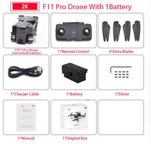 Load image into Gallery viewer, SJRC F11 PRO GPS Drone With Wifi FPV 1080P/2K HD Camera F11 Brushless Quadcopter 25 minutes Flight Time Foldable Dron Vs SG906