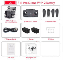 Load image into Gallery viewer, SJRC F11 PRO GPS Drone With Wifi FPV 1080P/2K HD Camera F11 Brushless Quadcopter 25 minutes Flight Time Foldable Dron Vs SG906