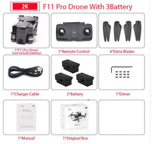 Load image into Gallery viewer, SJRC F11 PRO GPS Drone With Wifi FPV 1080P/2K HD Camera F11 Brushless Quadcopter 25 minutes Flight Time Foldable Dron Vs SG906