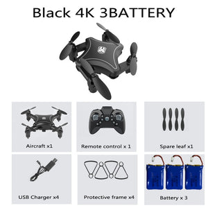 XKJ KY902 Mini Drone Quadcopter with 4K Camera HD Foldable Drones One-Key Return FPV Follow Me RC Helicopter Quadrocopter Toys