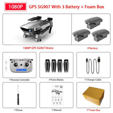 Load image into Gallery viewer, ZWN SG907 SG901 GPS Drone with Wifi FPV 1080P 4K HD Dual Camera Optical Flow RC Quadcopter Follow Me Mini Dron VS SG106 E502S