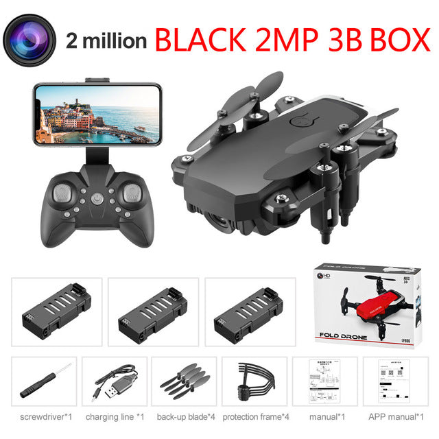 LF606 Mini Drone with 4K Camera HD Foldable Drones One-Key Return FPV Quadcopter Follow Me RC Helicopter Quadrocopter Kid's Toys