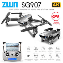 Load image into Gallery viewer, ZWN SG907 SG901 GPS Drone with Wifi FPV 1080P 4K HD Dual Camera Optical Flow RC Quadcopter Follow Me Mini Dron VS SG106 E502S