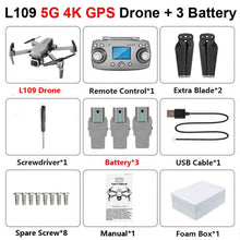 Load image into Gallery viewer, L109 GPS Drone 4K with Camera HD 5G WIFI quadcopter drone profissional quadrocopter seflie dron Mini drones 1KM long distance