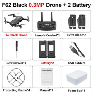 F62 Foldable Profissional Drone with 4K Dual Camera WiFi FPV Optical Flow Follow Me RC Helicopter Quadrocopter Toys X12S SG106