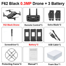 Load image into Gallery viewer, F62 Foldable Profissional Drone with 4K Dual Camera WiFi FPV Optical Flow Follow Me RC Helicopter Quadrocopter Toys X12S SG106