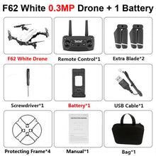 Load image into Gallery viewer, F62 Foldable Profissional Drone with 4K Dual Camera WiFi FPV Optical Flow Follow Me RC Helicopter Quadrocopter Toys X12S SG106