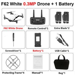 F62 Foldable Profissional Drone with 4K Dual Camera WiFi FPV Optical Flow Follow Me RC Helicopter Quadrocopter Toys X12S SG106