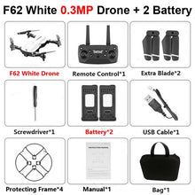 Load image into Gallery viewer, F62 Foldable Profissional Drone with 4K Dual Camera WiFi FPV Optical Flow Follow Me RC Helicopter Quadrocopter Toys X12S SG106