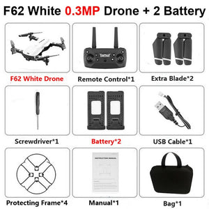 F62 Foldable Profissional Drone with 4K Dual Camera WiFi FPV Optical Flow Follow Me RC Helicopter Quadrocopter Toys X12S SG106