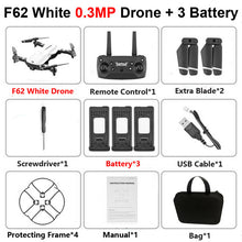 Load image into Gallery viewer, F62 Foldable Profissional Drone with 4K Dual Camera WiFi FPV Optical Flow Follow Me RC Helicopter Quadrocopter Toys X12S SG106