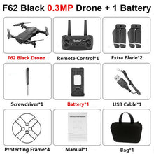 Load image into Gallery viewer, F62 Foldable Profissional Drone with 4K Dual Camera WiFi FPV Optical Flow Follow Me RC Helicopter Quadrocopter Toys X12S SG106