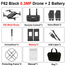 Load image into Gallery viewer, F62 Foldable Profissional Drone with 4K Dual Camera WiFi FPV Optical Flow Follow Me RC Helicopter Quadrocopter Toys X12S SG106