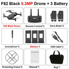 Load image into Gallery viewer, F62 Foldable Profissional Drone with 4K Dual Camera WiFi FPV Optical Flow Follow Me RC Helicopter Quadrocopter Toys X12S SG106