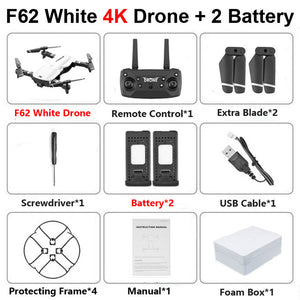 F62 Foldable Profissional Drone with 4K Dual Camera WiFi FPV Optical Flow Follow Me RC Helicopter Quadrocopter Toys X12S SG106