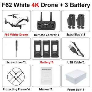 F62 Foldable Profissional Drone with 4K Dual Camera WiFi FPV Optical Flow Follow Me RC Helicopter Quadrocopter Toys X12S SG106