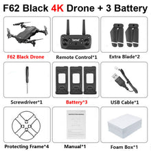 Load image into Gallery viewer, F62 Foldable Profissional Drone with 4K Dual Camera WiFi FPV Optical Flow Follow Me RC Helicopter Quadrocopter Toys X12S SG106