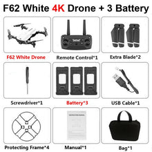 Load image into Gallery viewer, F62 Foldable Profissional Drone with 4K Dual Camera WiFi FPV Optical Flow Follow Me RC Helicopter Quadrocopter Toys X12S SG106