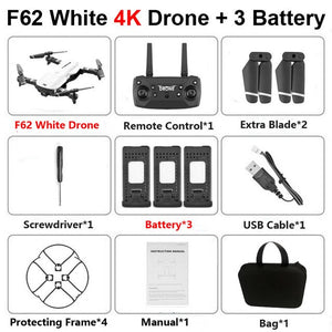 F62 Foldable Profissional Drone with 4K Dual Camera WiFi FPV Optical Flow Follow Me RC Helicopter Quadrocopter Toys X12S SG106