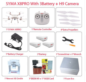 Newest SYMA X8PRO GPS DRONE RC Quadcopter With Wifi Camera FPV Professional Quadrocopter X8 Pro RC Helicopter can Add 4K Camera